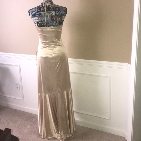 Champagne Formal Gown with Gold embellishments - Picture 5 of 6